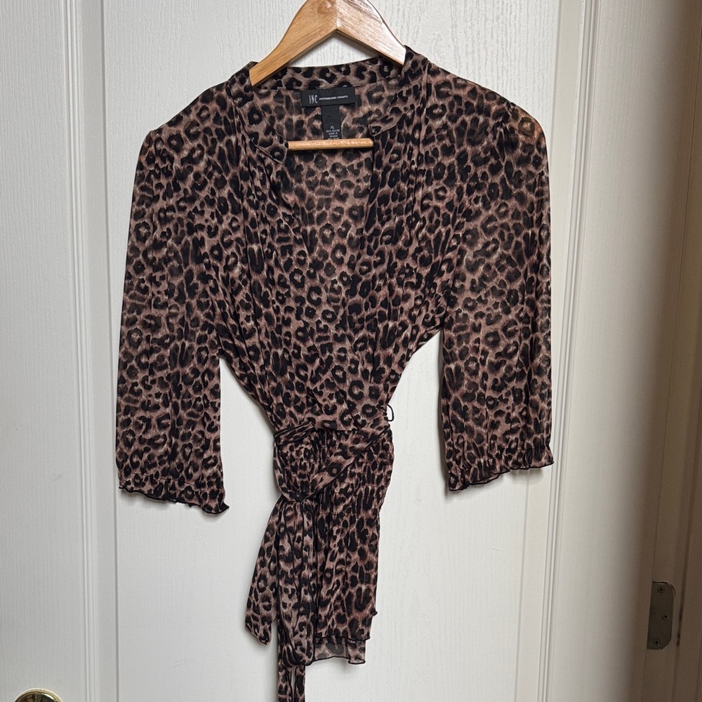 INC International Concepts Animal Print Blouse